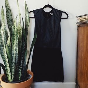Helmut Lang leather mini dress